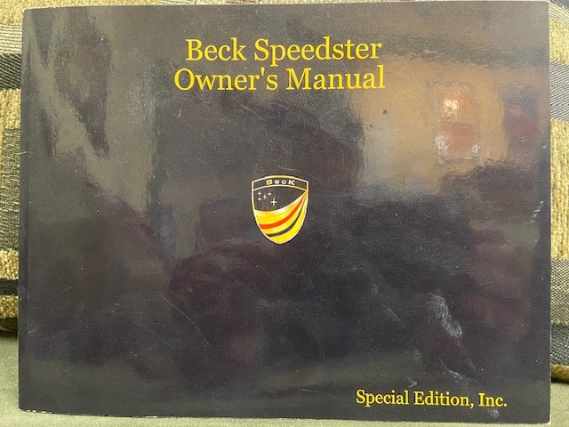 BECK SPEEDSTER OWNERS MANUAL GEN 1 (Pre 2019)